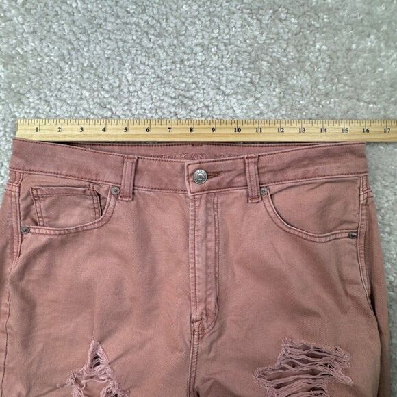 American Eagle Mom Jean Pink Distressed Ripped 10 X-Short - Picture 11 of 13